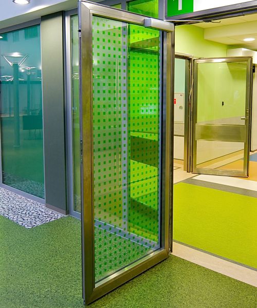 stainless steel profile doors in hospital