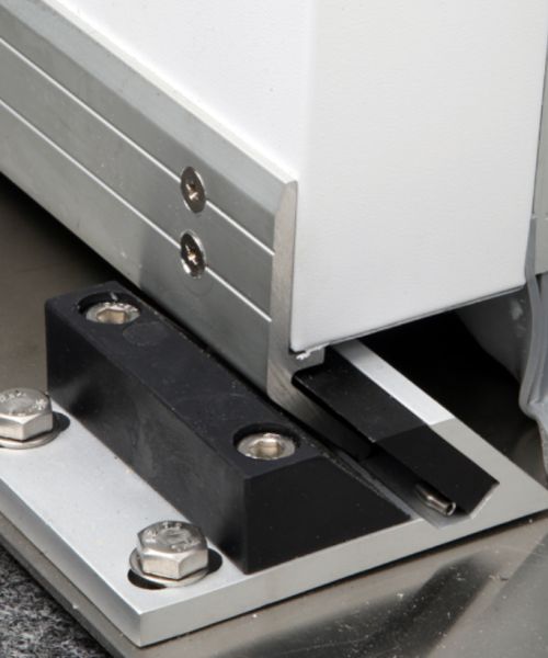 Many PC swing doors in a row ensure high hygiene