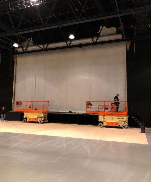 Brandgardinet på Viborgs teater under uppsättningen